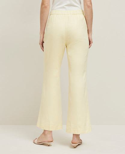 The Petite Flare Ankle Pant in Linen Blend — Curvy Fit
