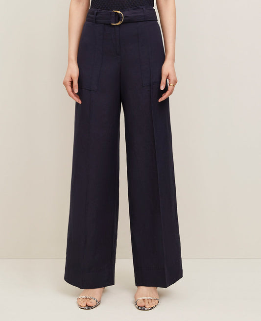The Belted Wide-Leg Pant in Linen Blend — Curvy Fit
