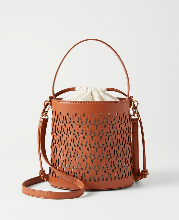 Weekend Collection Perforated Crossbody Bucket Bag