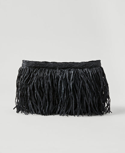 Raffia Fringe Clutch