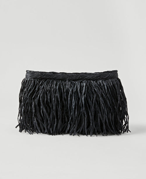 Raffia Fringe Clutch