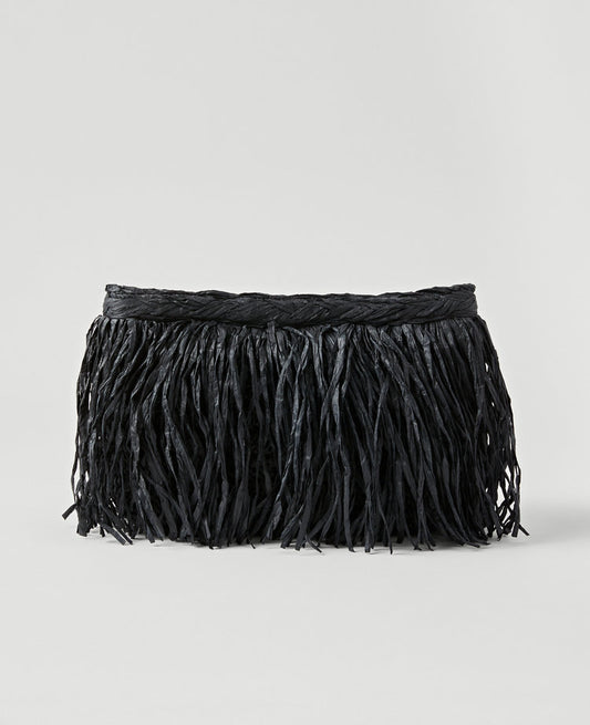 Raffia Fringe Clutch