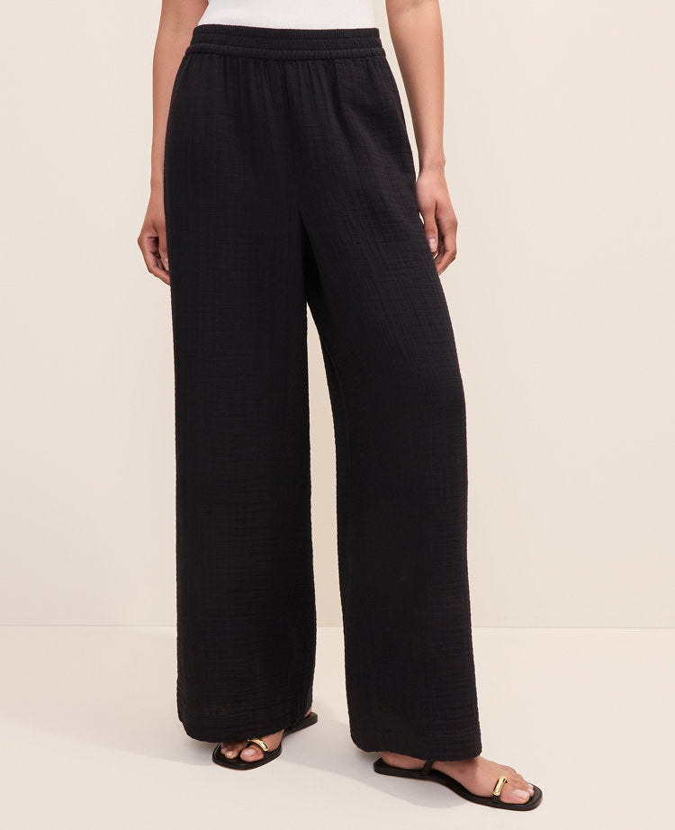 The Petite Pull-On Wide-Leg Pant in Triple Cloth