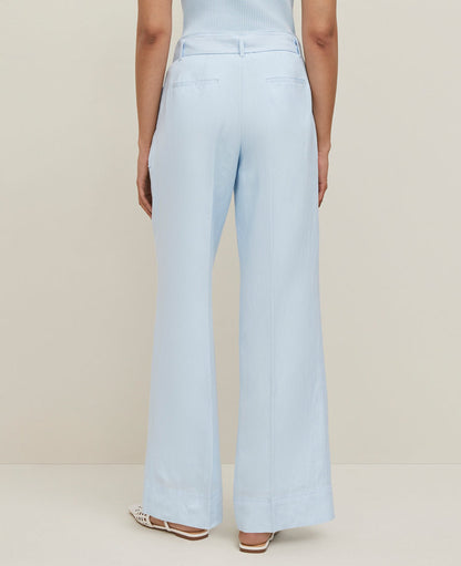 The Petite Belted Wide-Leg Pant in Linen Blend — Curvy Fit