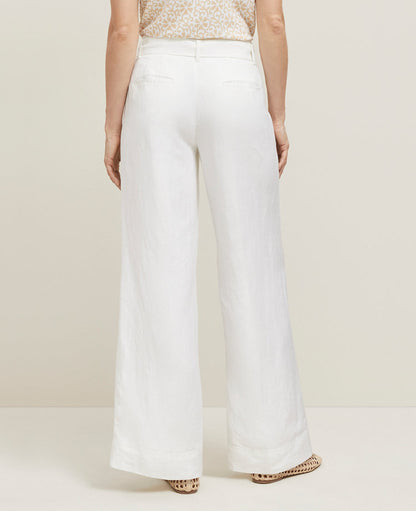 The Petite Belted Wide-Leg Pant in Linen Blend — Curvy Fit