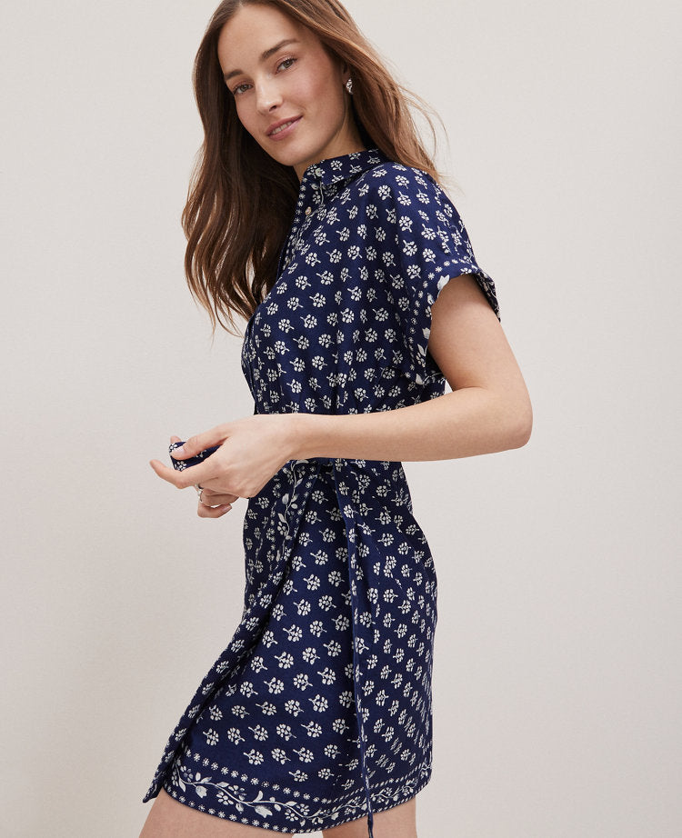 Petite Weekend Collection Petaled Wrap Shirtdress