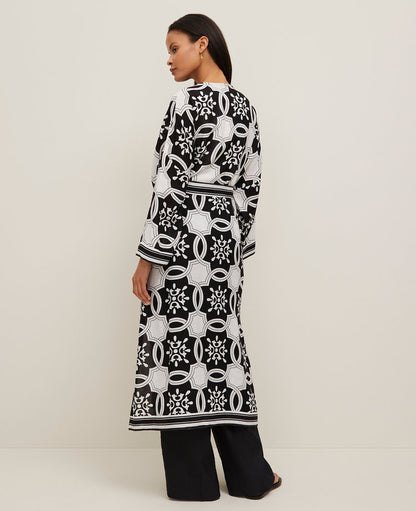 Tiled Long Belted Kimono