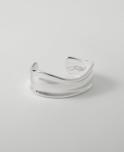Wavy Textured Metal Cuff Bracelet