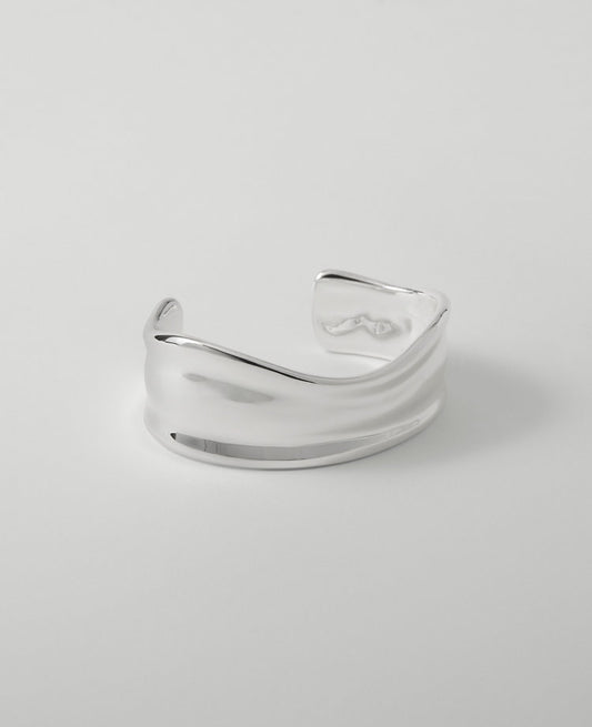 Wavy Textured Metal Cuff Bracelet