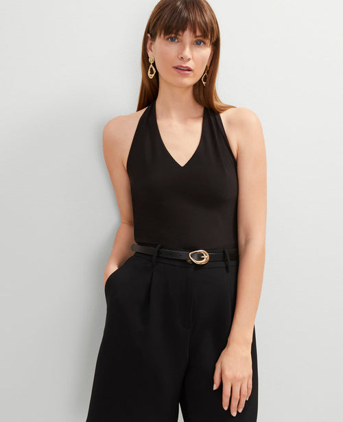 Petite V-Neck Halter Top