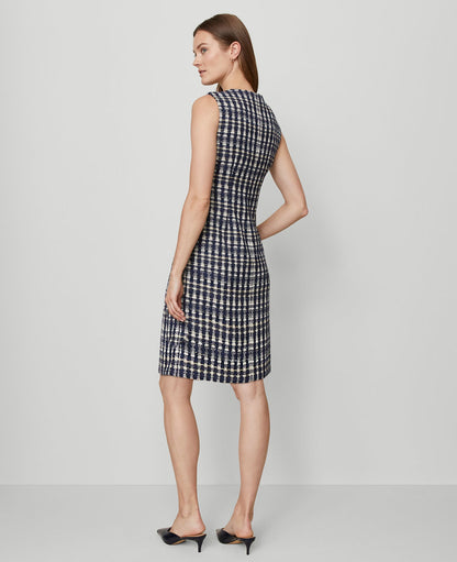 Petite Tweed Button Shift Dress