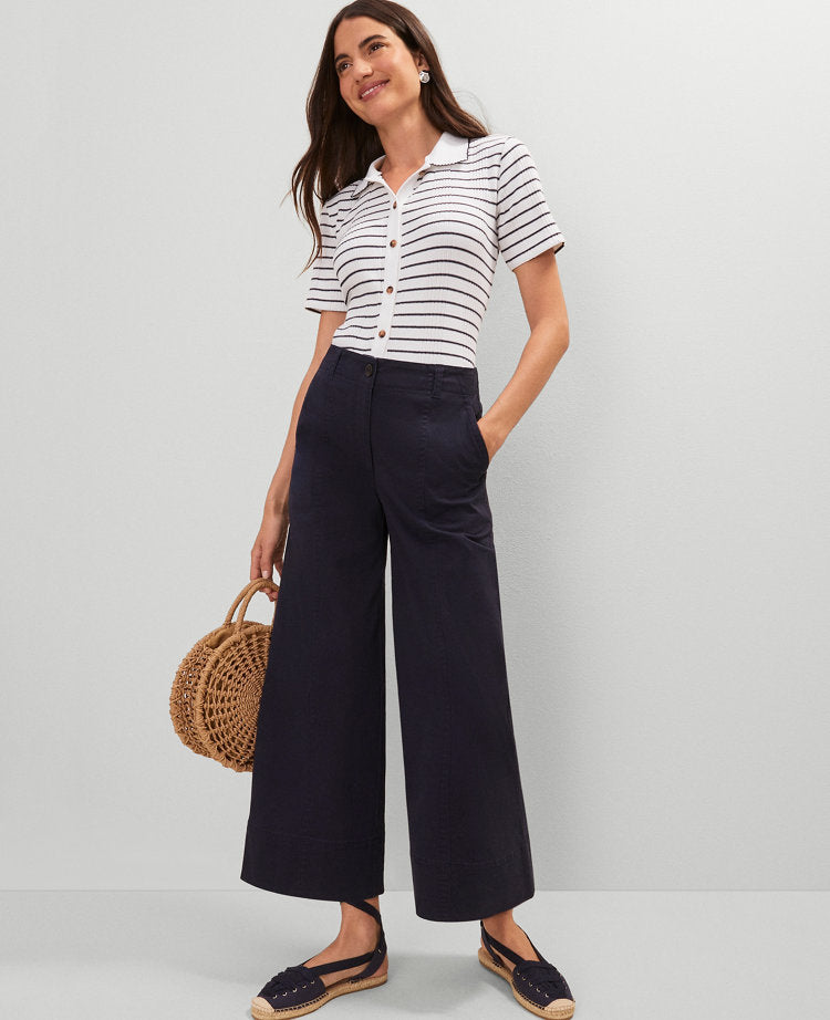 Petite Weekend Collection Wide-Leg Ankle Pant