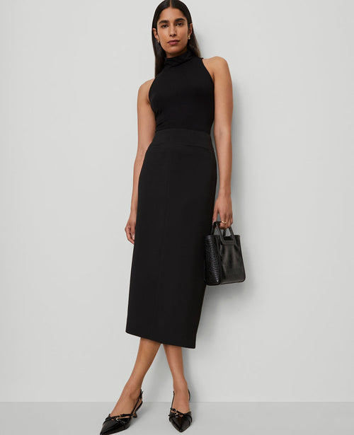 Fluid Crepe Pocket Midi Skirt