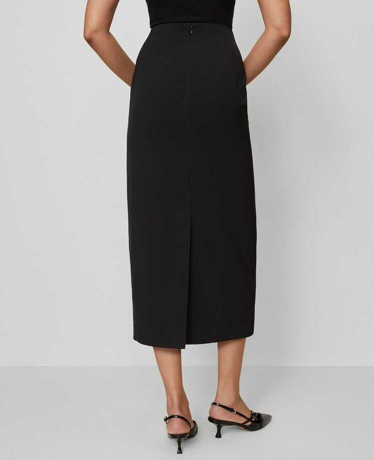 Fluid Crepe Pocket Midi Skirt