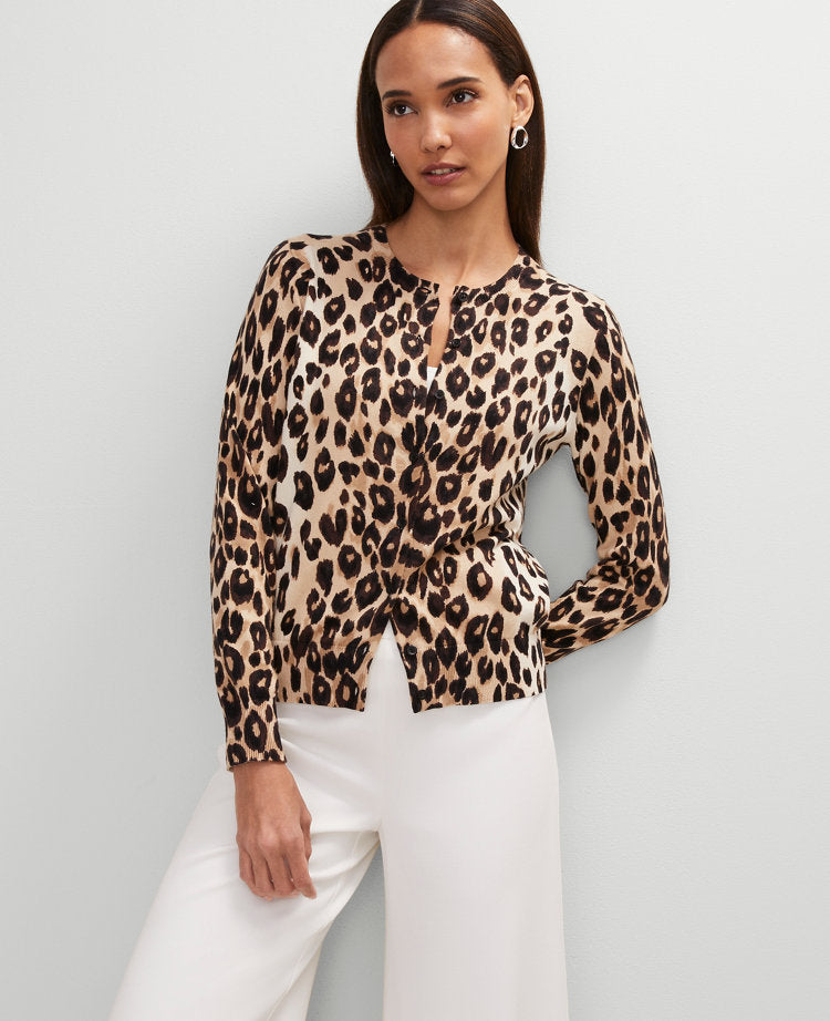Petite Animal Print Ann Cardigan