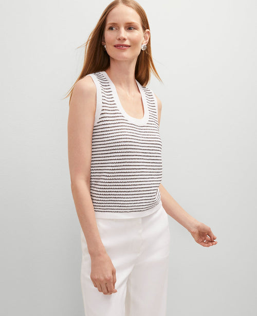 Petite Metallic Striped Sweater Shell