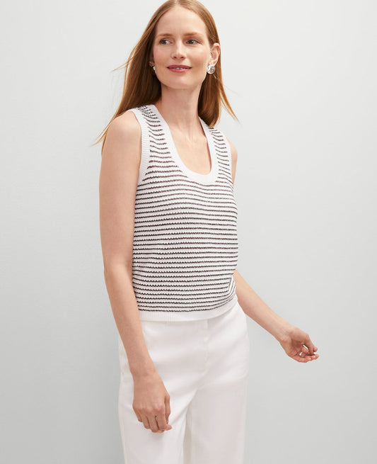 Petite Metallic Striped Sweater Shell