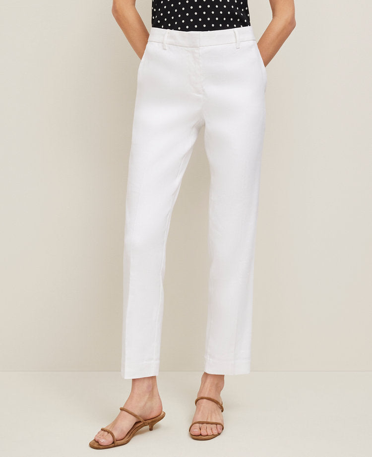 The Petite Eva Ankle Pant in Linen Twill