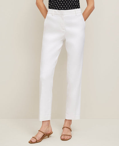 The Petite Eva Ankle Pant in Linen Twill