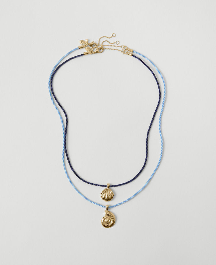 Shell Corded Pendant Necklace