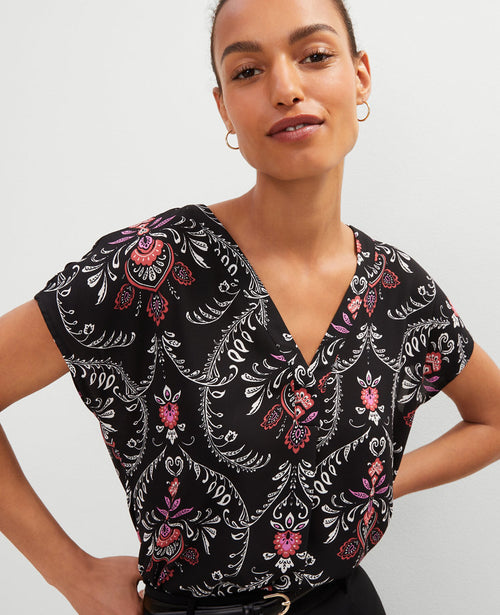 Petite Floral Mixed Media Top