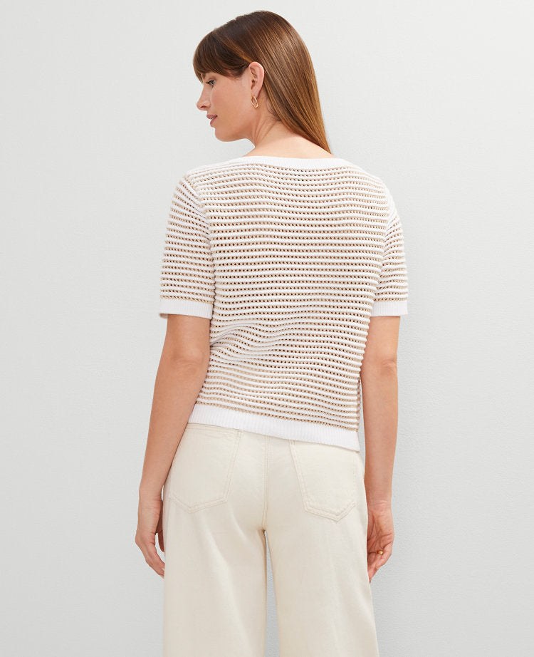 Petite Striped Wedge Sweater