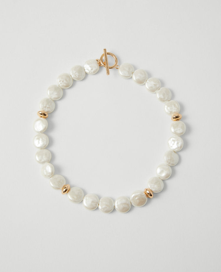 Freshwater Pearl Disc Necklace