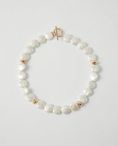 Freshwater Pearl Disc Necklace