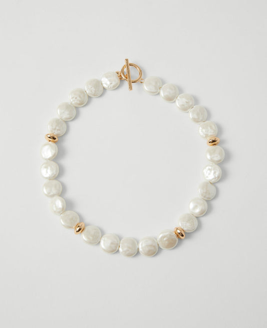Freshwater Pearl Disc Necklace