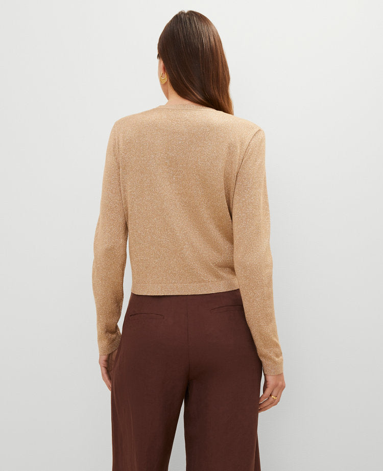 Petite Shimmer Open Cardigan