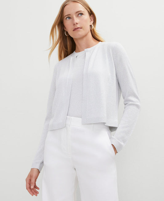 Petite Shimmer Open Cardigan