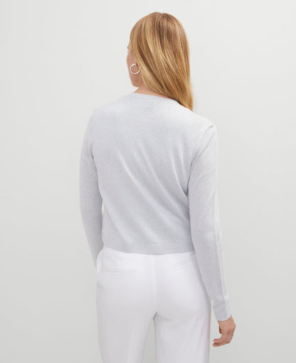 Petite Shimmer Open Cardigan