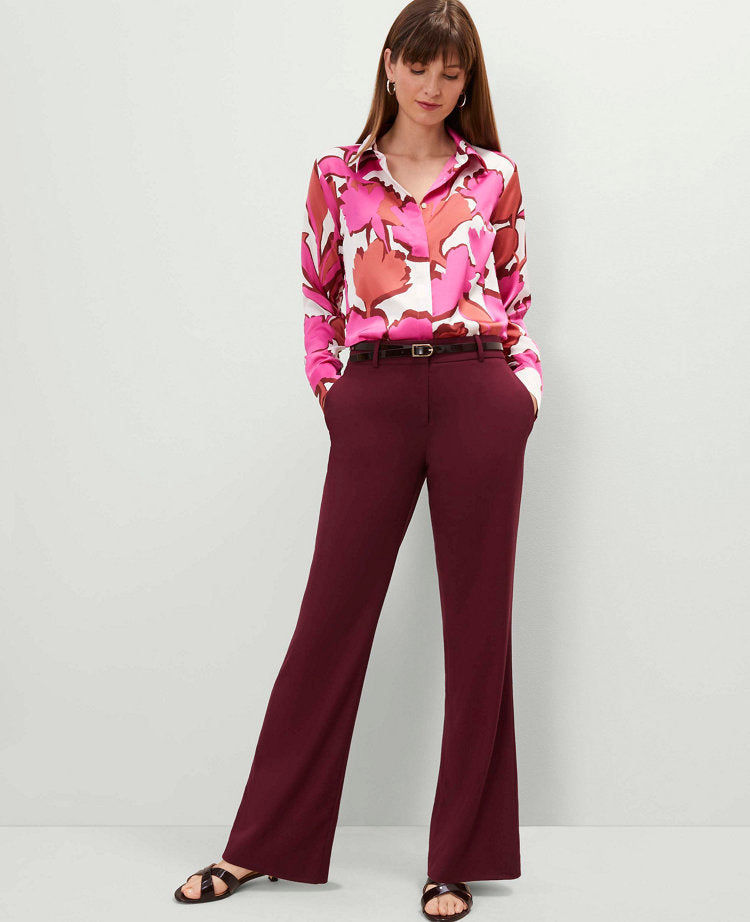 Petite Floral Satin Essential Shirt