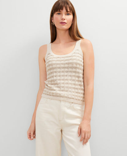 Petite Metallic Tweed Tank