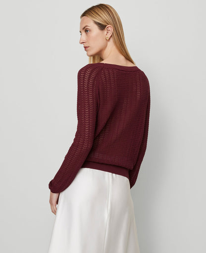 Petite Pointelle Boatneck Sweater