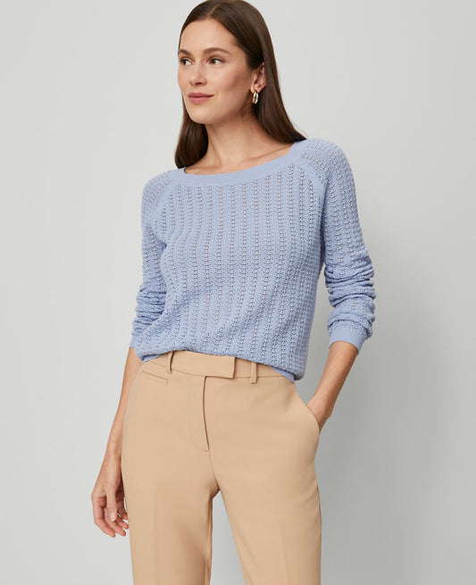 Petite Pointelle Boatneck Sweater