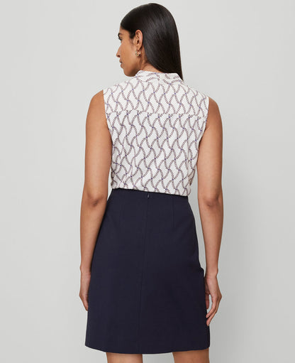 Petite Ponte Button Wrap Skirt