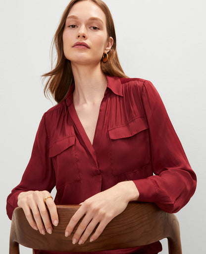 Petite Soft Drapey Camp Shirt