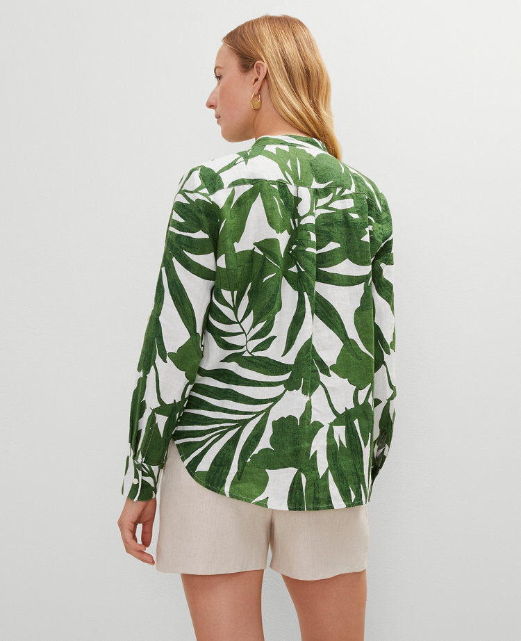 Petite Floral Linen Perfect Shirt