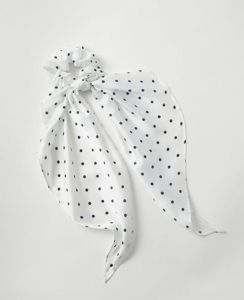 Dotted Silk Scrunchie