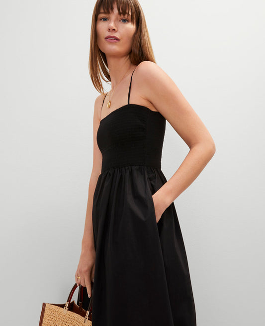 Petite Smocked Maxi Flare Dress