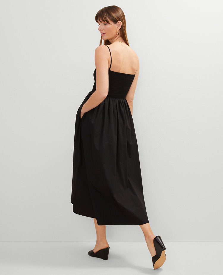 Petite Smocked Maxi Flare Dress