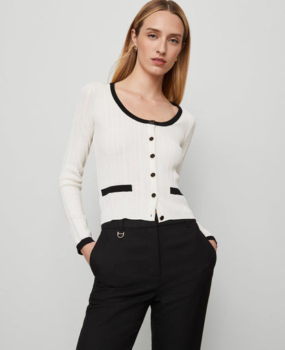 Petite Contrast Trim Cardigan