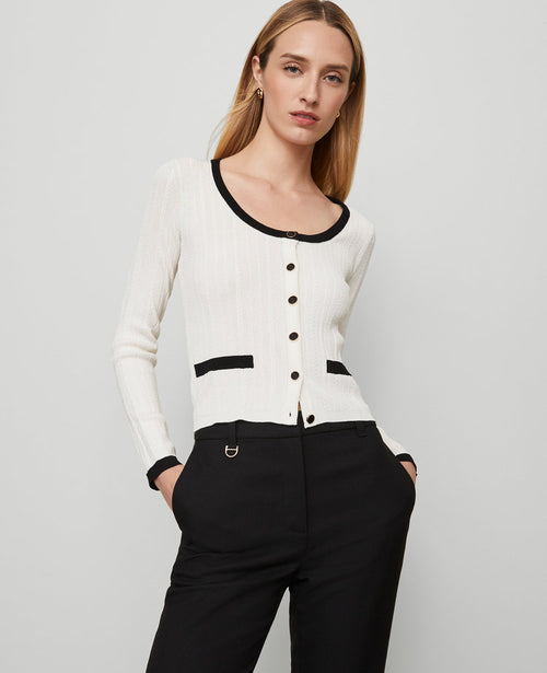 Petite Contrast Trim Cardigan