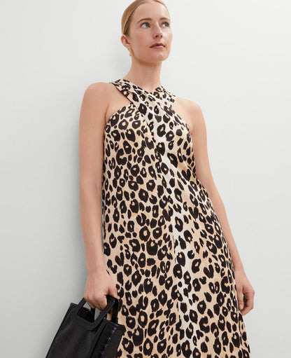 Petite Animal Print Halter Maxi Dress