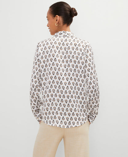 Petite Floral Satin Essential Shirt