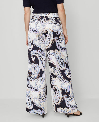 The Modern Wide-Leg Trouser Pant in Paisley Satin