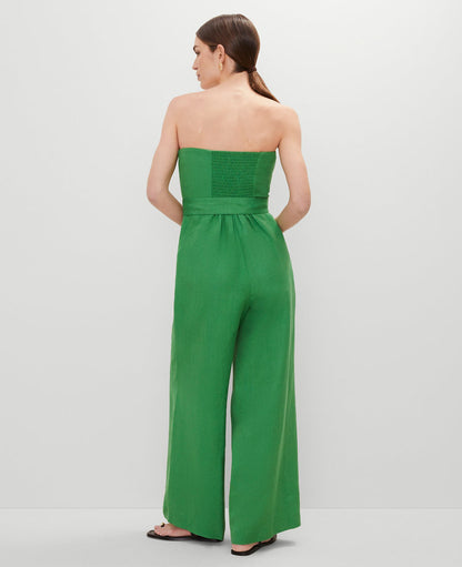 Petite Strapless Linen Blend Jumpsuit