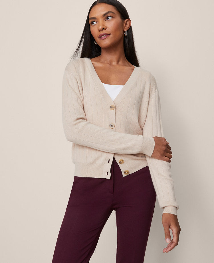 Ribbed Wedge Cardigan