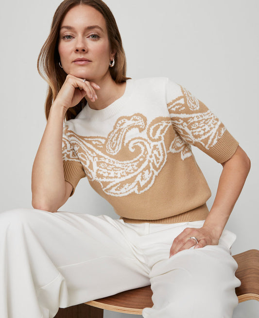 Petite Paisley Jacquard Sweater